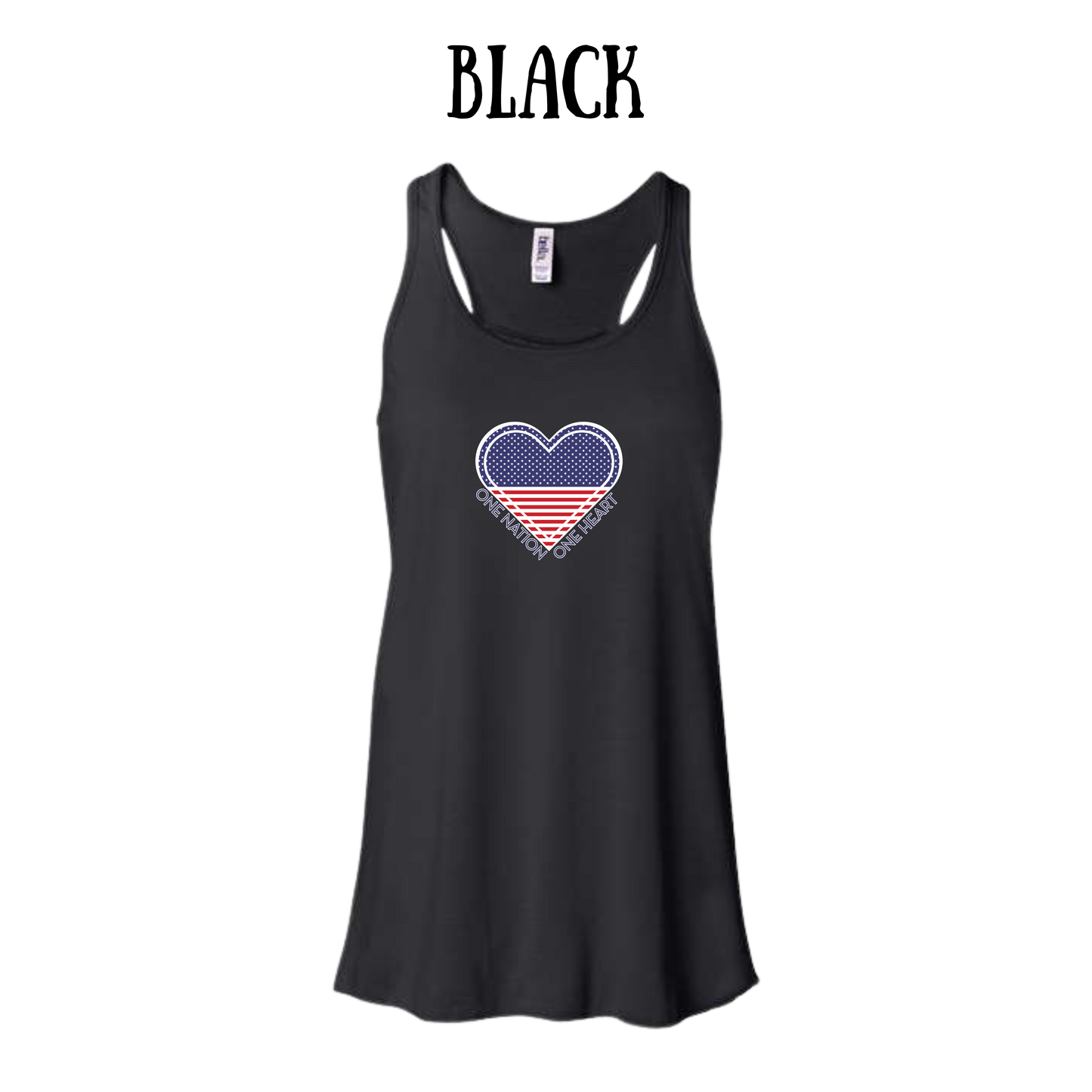 PP - One Nation One Heart - Women's Flowy Racerback Tank