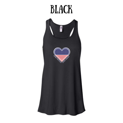 PP - One Nation One Heart - Women's Flowy Racerback Tank
