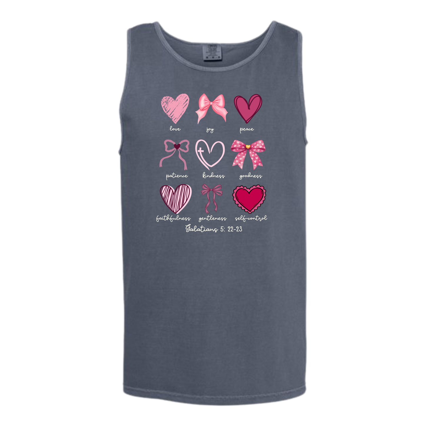 Galatians 5 - Valentines - Comfort Colors - Unisex Tank - Neutral Colors & Blues