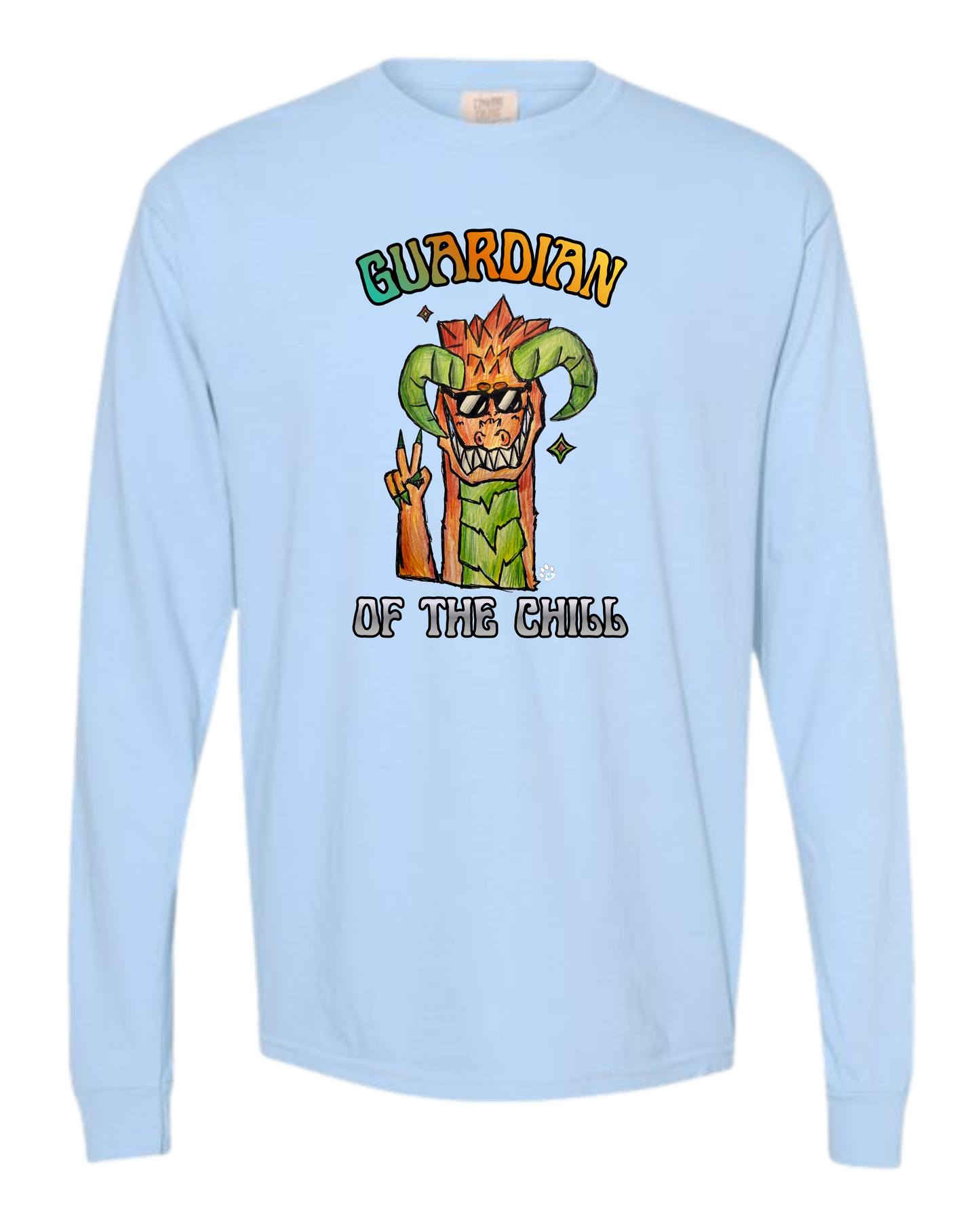 Guardian of The Chill - Comfort Colors - Heavyweight Long Sleeve Tee - Blues & Greens