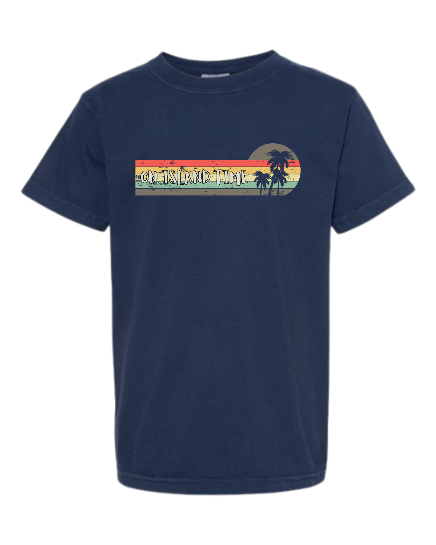 On Island Time - Comfort Colors - Heavyweight Youth Tee - Neutral Colors & Blues