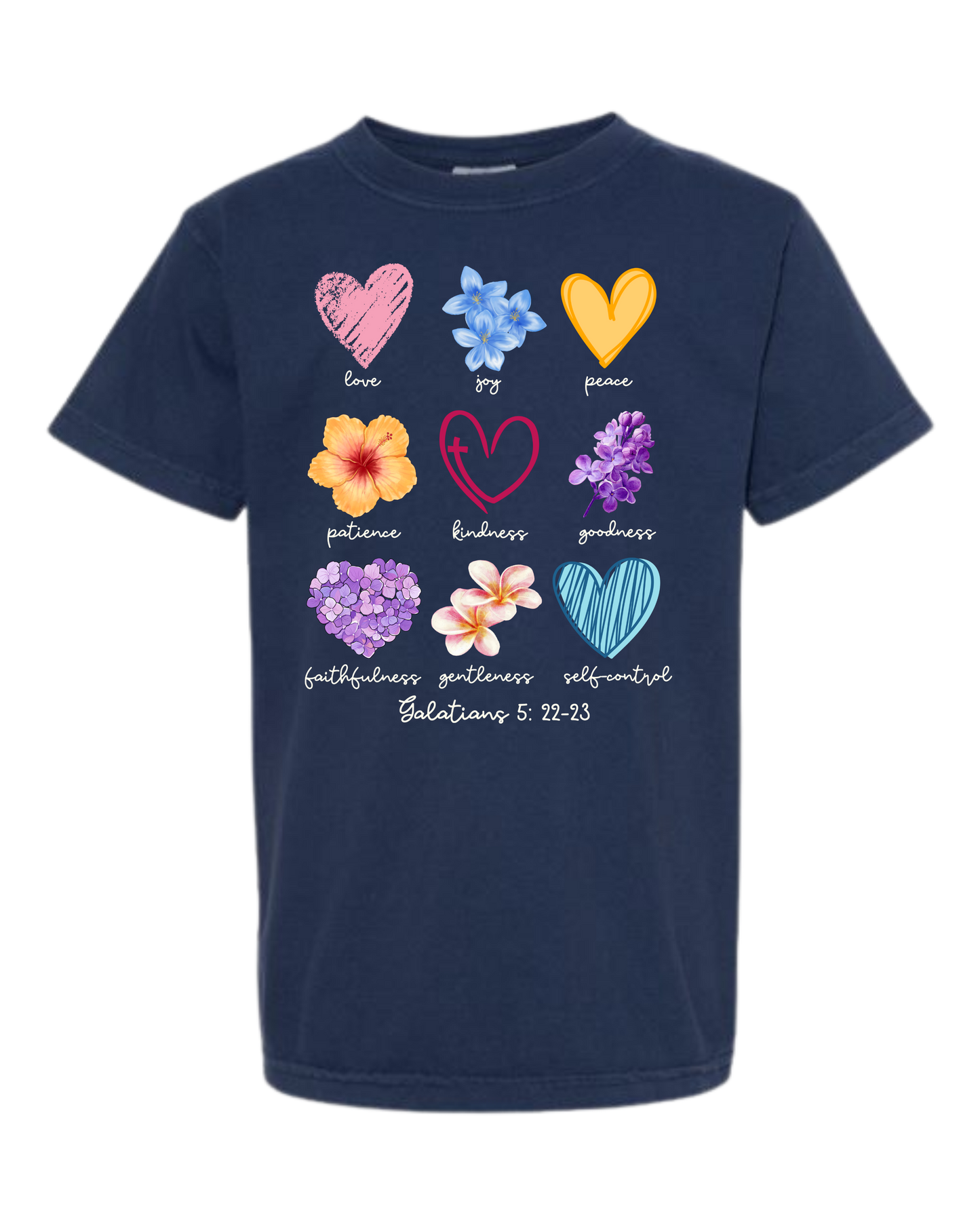 Galatians 5 - Spring - Comfort Colors - Heavyweight Youth Tee - Neutral Colors & Blues