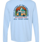 What Happens At The Campground - Comfort Colors - Heavyweight Long Sleeve Tee - Blues & Greens