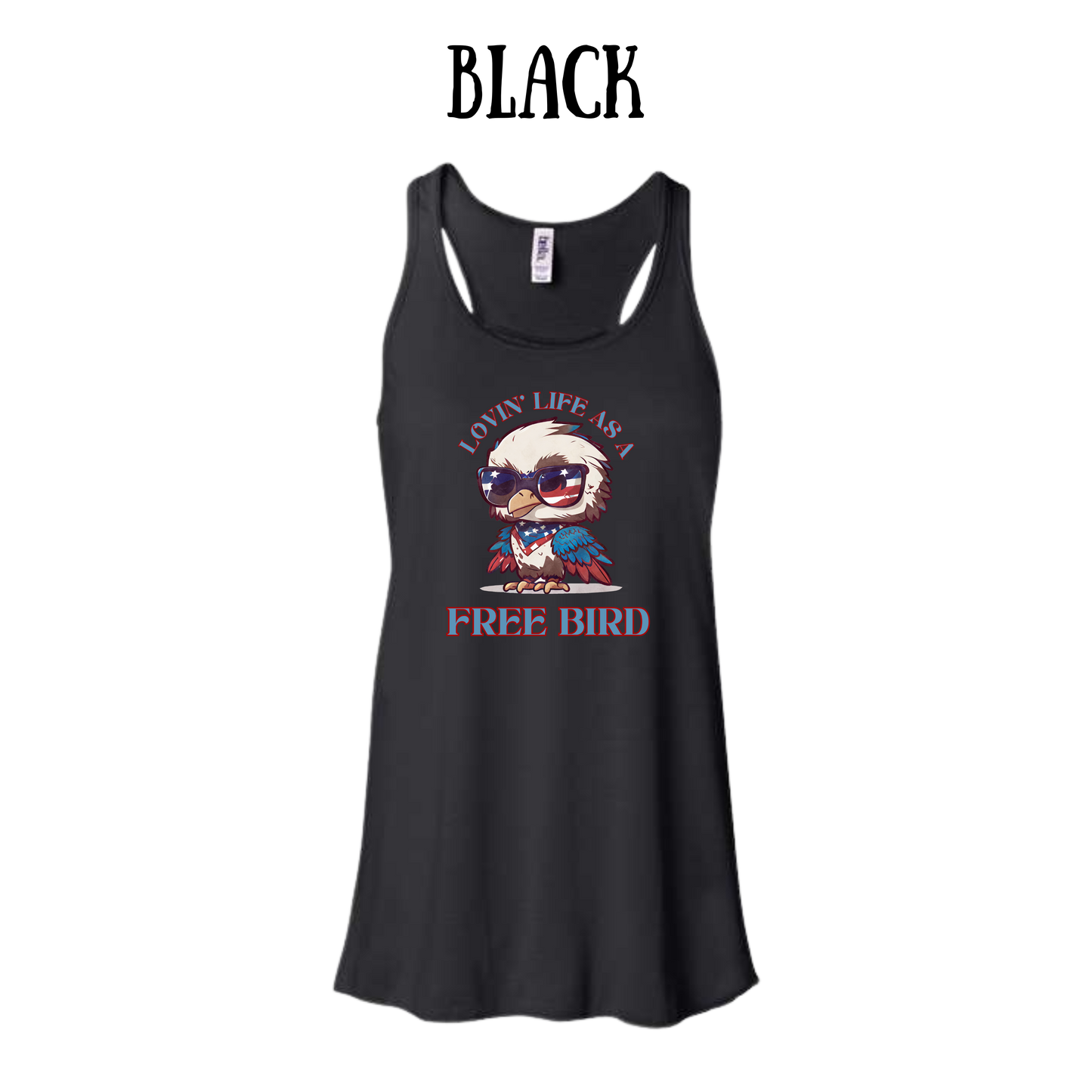 PP - Lovin' Life As A Free Bird - Women's Flowy Racerback Tank