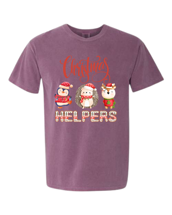 Christmas Helpers - Comfort Colors - Heavyweight Unisex Tee - Pinks, Purples
