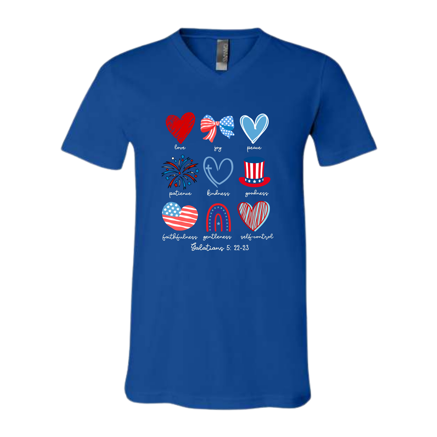 Galatians 5 - Patriotic - Bella+Canvas - Unisex V-Neck - Assorted Colors
