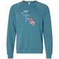 Loves Jesus & America too - Sponge Fleece Raglan Sweatshirt - Blues, Greens, Purple, and Black