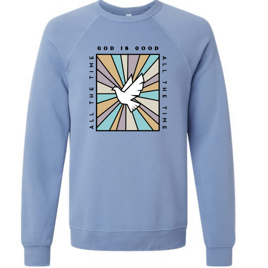 God Is Good - Sponge Fleece Raglan Sweatshirt - Blues, Purples