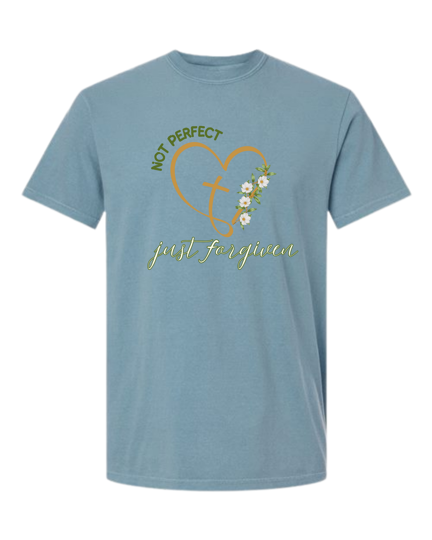 Not Perfect Just Forgiven - Comfort Colors - Heavyweight Unisex Tee - Blues