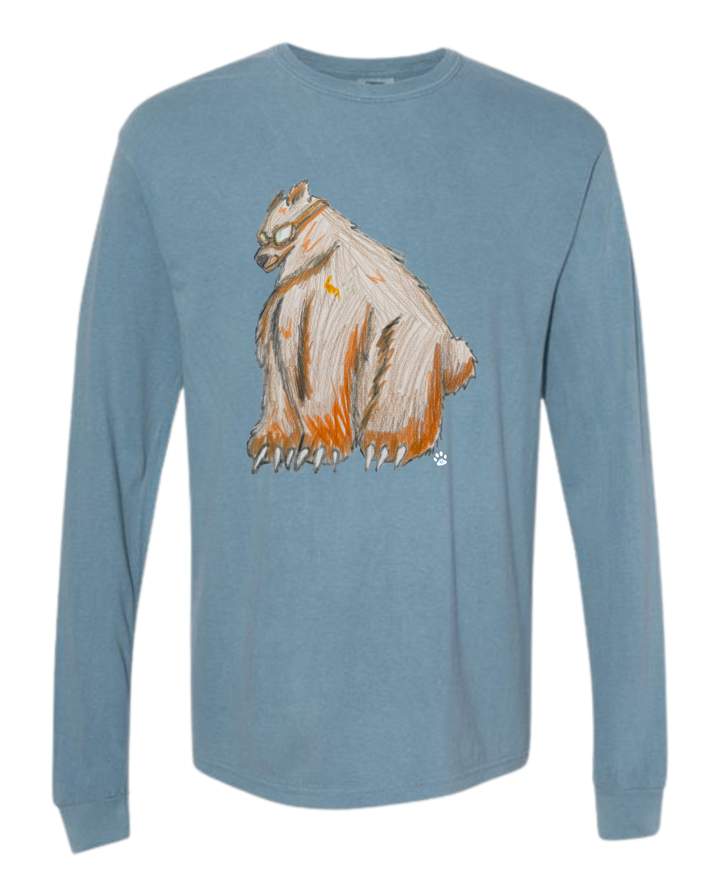 Muscle Bear - Comfort Colors - Heavyweight Long Sleeve Tee - Blues & Greens