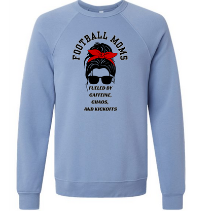 SP - Football Moms Fueled By - Sponge Fleece Raglan Sweatshirt - Blues, Purples