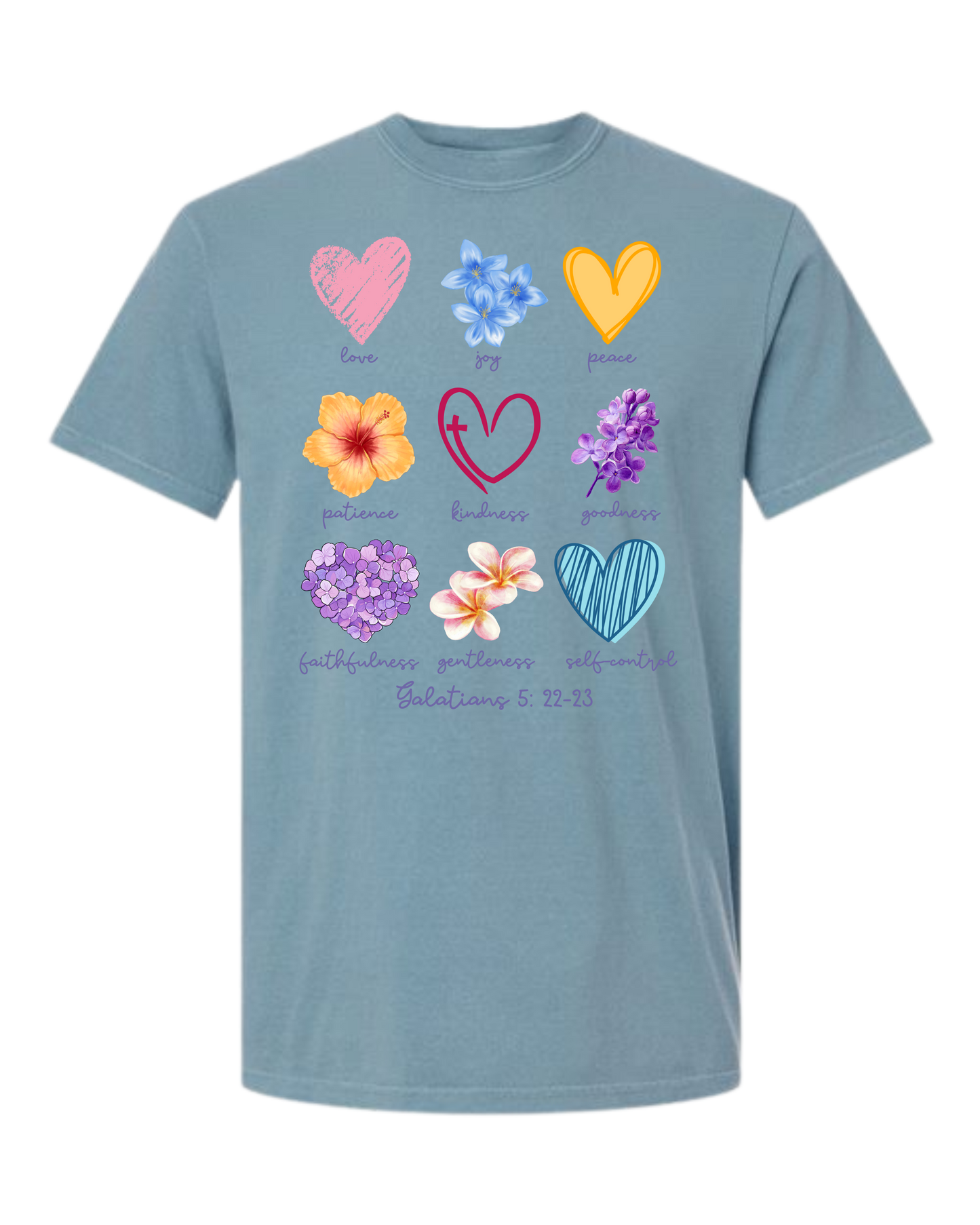 Galatians 5 - Spring - Comfort Colors - Heavyweight Unisex Tee - Blues