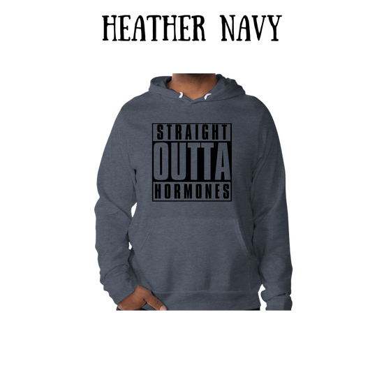 straight outta hormones - sponge fleece hoodie - blues, purples