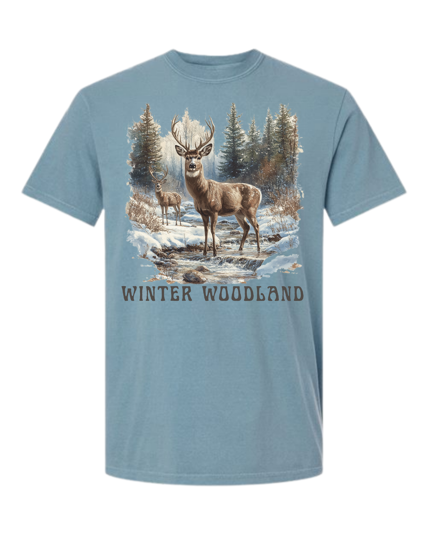 Winter Woodland - Comfort Colors - Heavyweight Unisex Tee - Blues