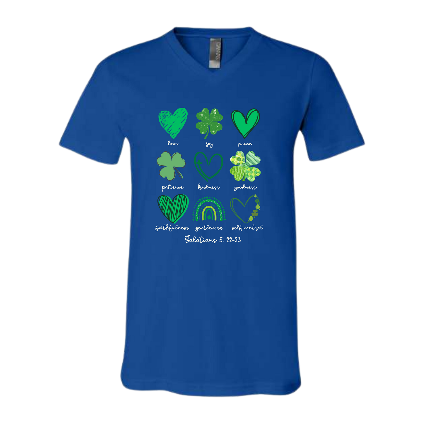 Galatians 5 - St Patrick's Day - Bella+Canvas - Unisex V-Neck - Assorted Colors