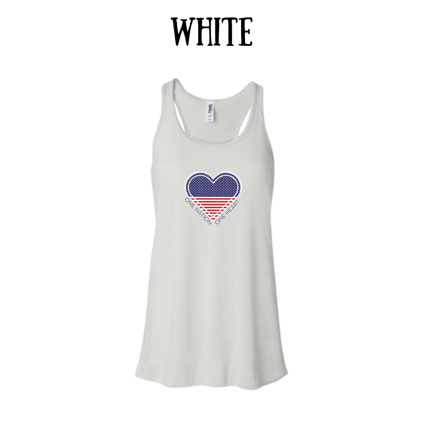 PP - One Nation One Heart - Women's Flowy Racerback Tank