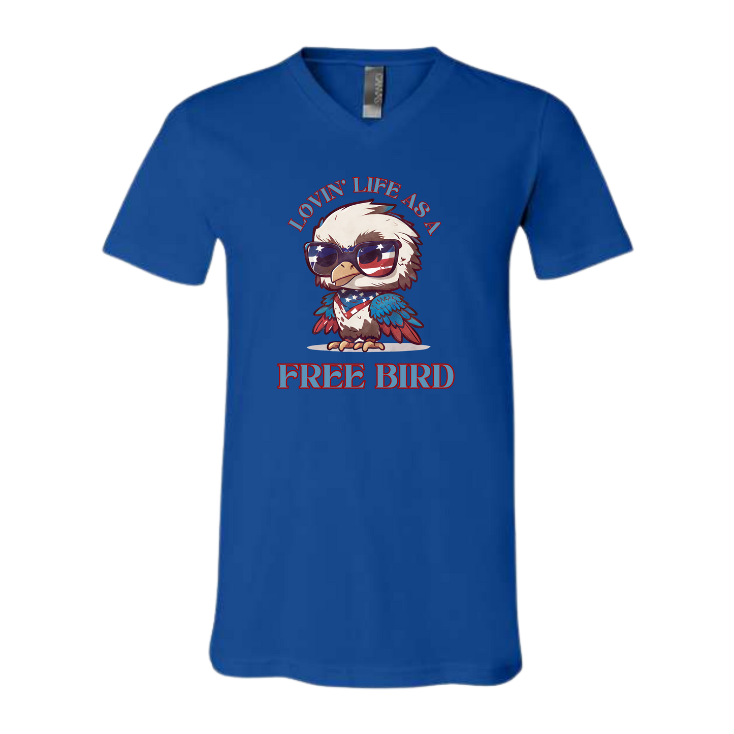 Lovin' Life as a Free Bird - Bella+Canvas - Unisex V-Neck - Assorted Colors