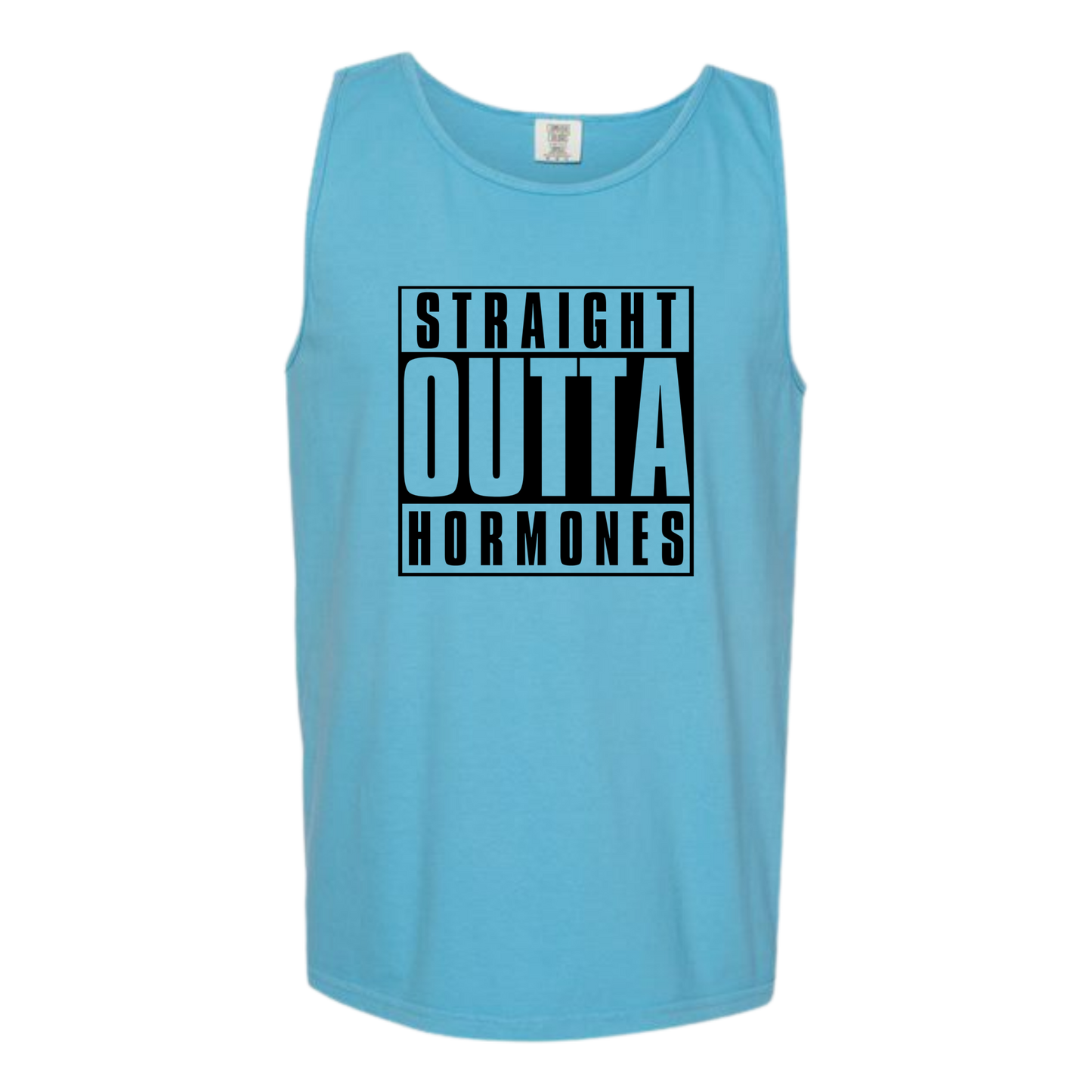 Straight Outta Hormones - Comfort Colors - Unisex Tank - Neutral Colors & Blues