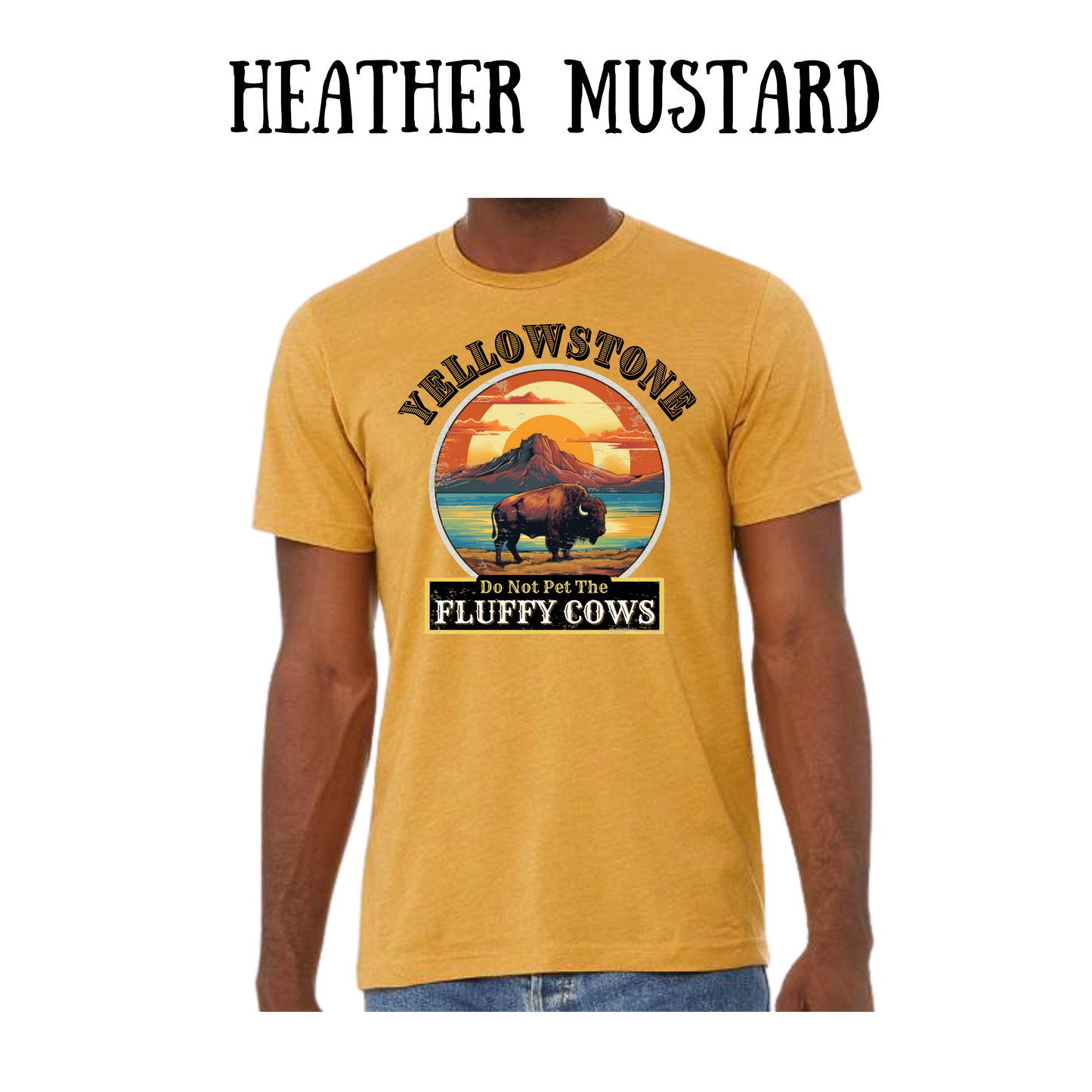 CP - Yellowstone: Fluffy Cows - Unisex Tee - Yellows, Oranges, Reds