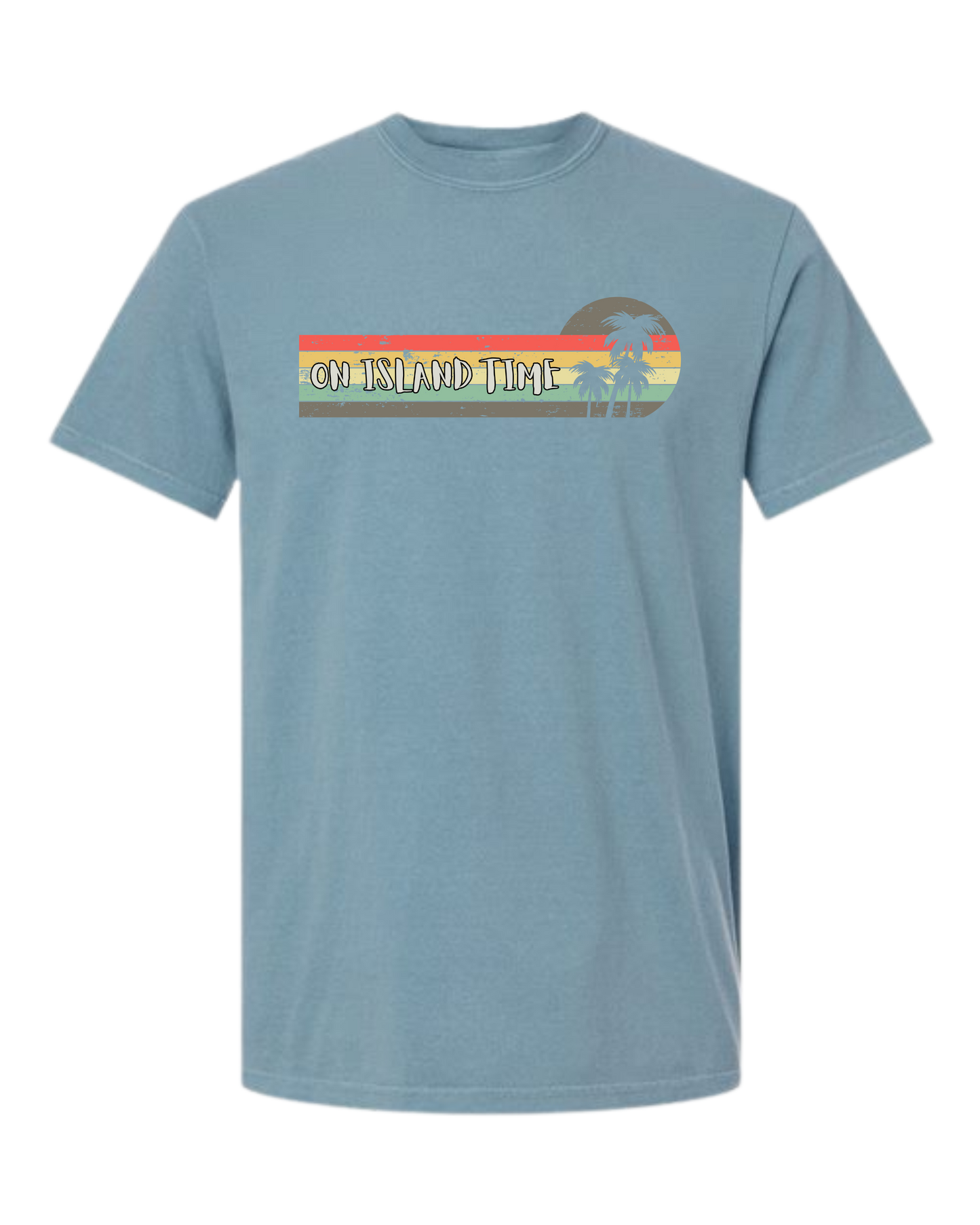 On Island Time - Comfort Colors - Heavyweight Unisex Tee - Blues