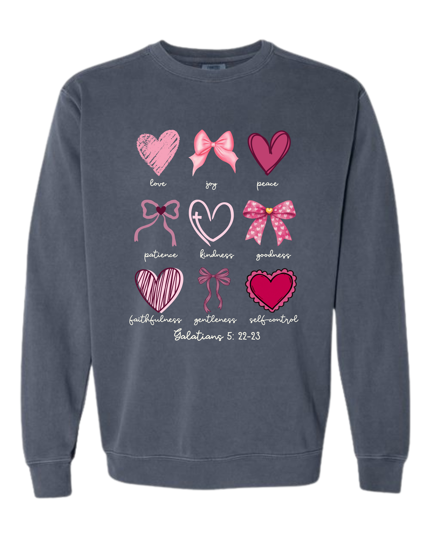Galatians 5 - Valentines - Comfort Colors - Sweatshirt - Blues
