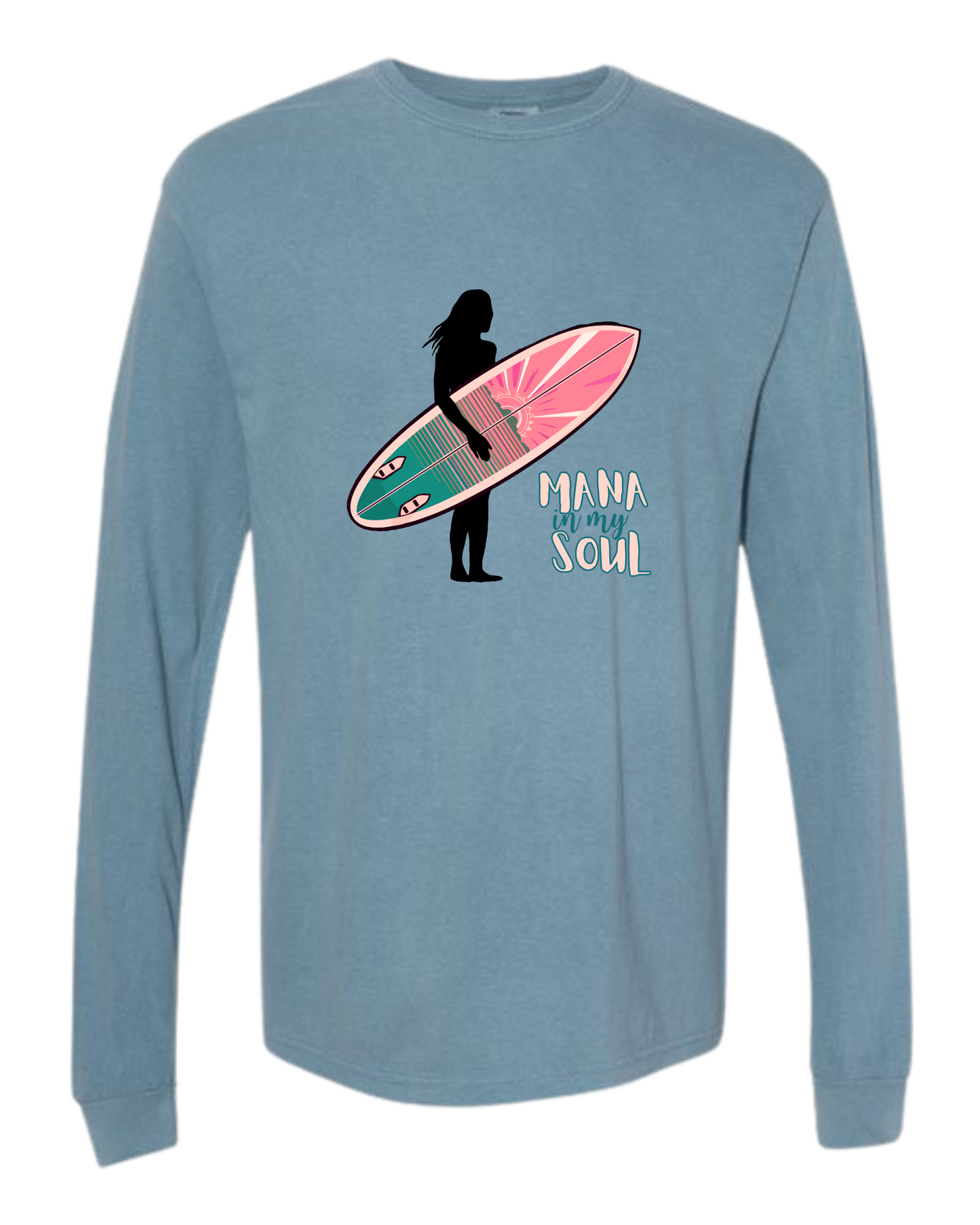 Mana in My Soul - Comfort Colors - Heavyweight Long Sleeve Tee - Blues & Greens