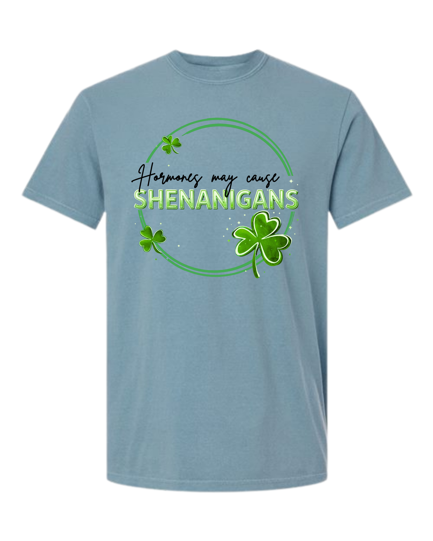 Hormones May Cause Shenanigans - Comfort Colors - Heavyweight Unisex Tee - Blues