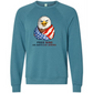 Free Bird An American Legend - Sponge Fleece Raglan Sweatshirt - Blues, Greens, Purple, and Black