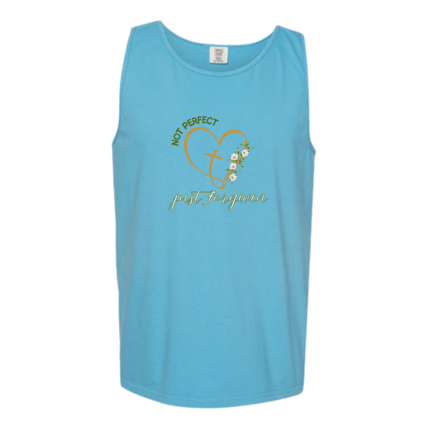 Not Perfect Just Forgiven - Comfort Colors - Unisex Tank - Neutral Colors & Blues