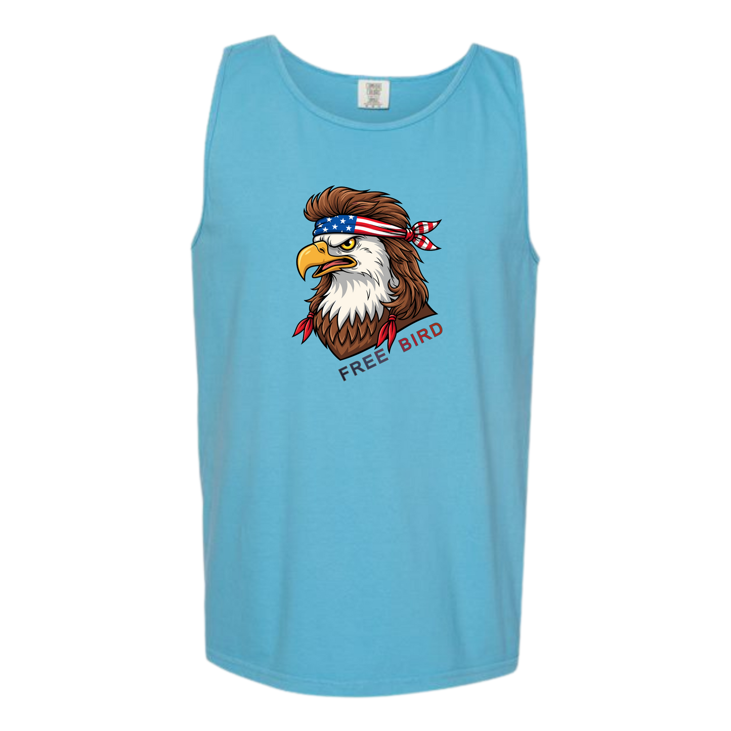 Rockin Free Bird - Comfort Colors - Unisex Tank - Neutral Colors & Blues