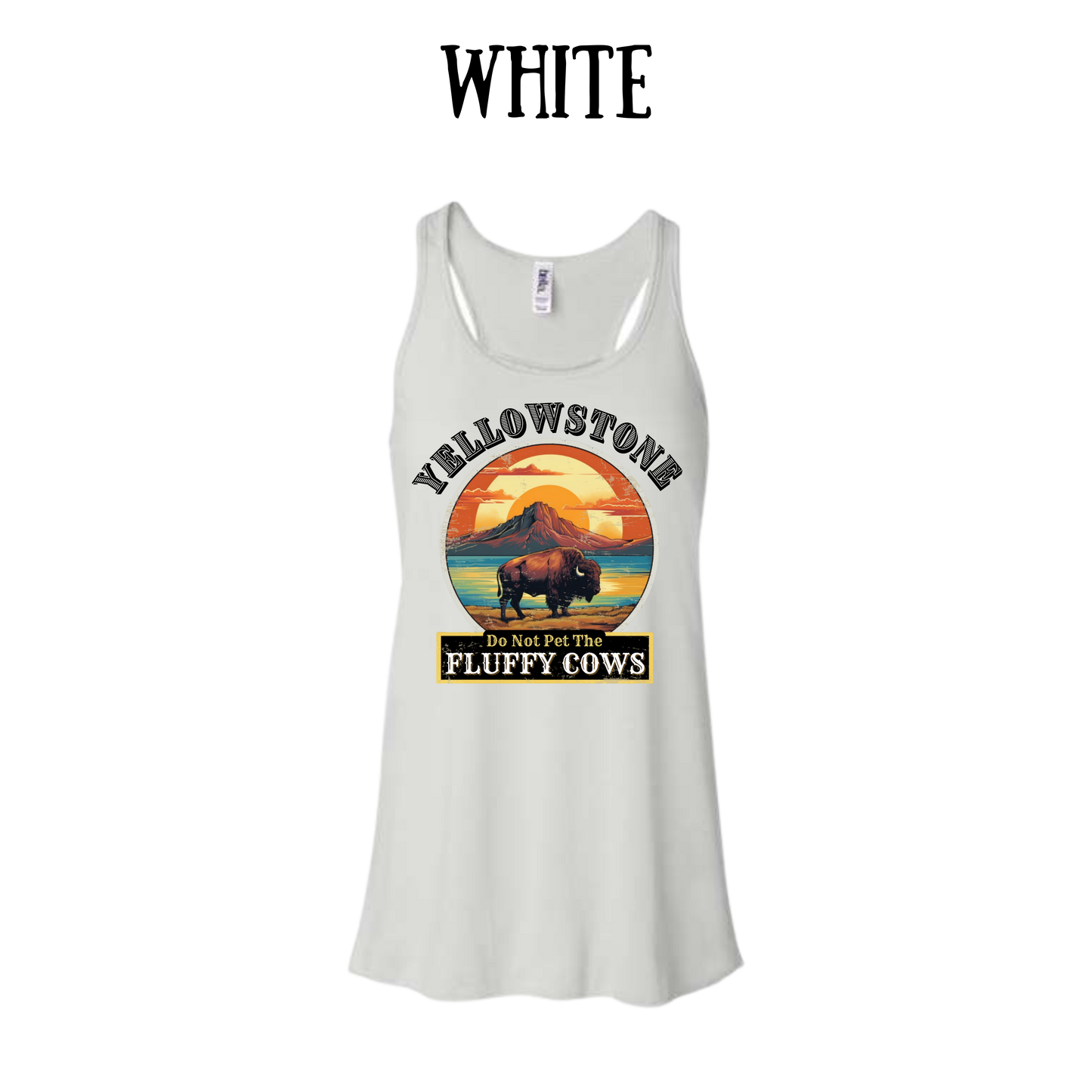 CP - Yellowstone: Fluffy Cows - Women's flowy racerback Tank