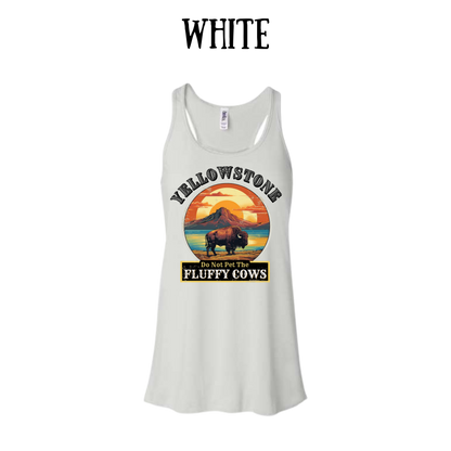 CP - Yellowstone: Fluffy Cows - Women's flowy racerback Tank