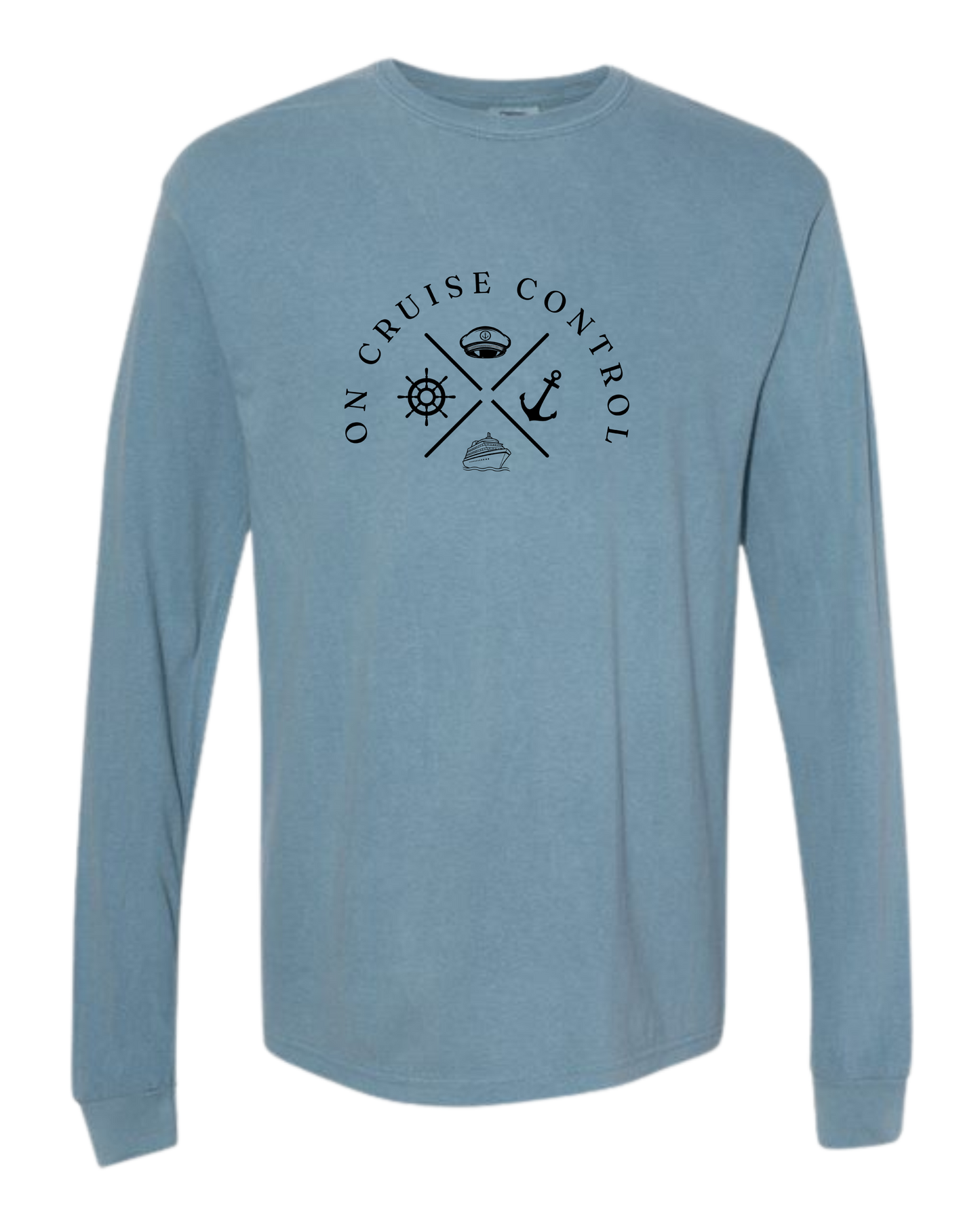 On Cruise Control - Comfort Colors - Heavyweight Long Sleeve Tee - Blues & Greens