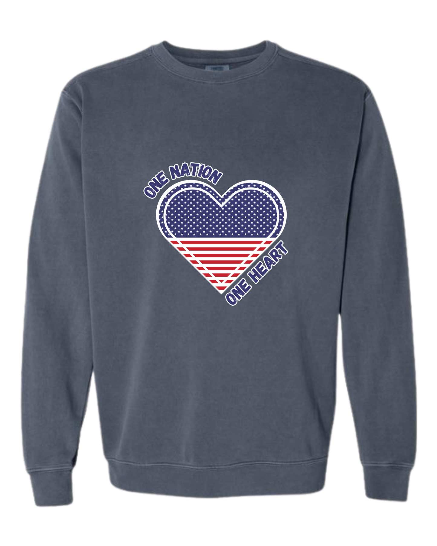 One Nation One Heart - Comfort Colors - Sweatshirt - Blues