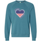 One Nation One Heart - Sponge Fleece Raglan Sweatshirt - Blues, Greens, Purple, and Black