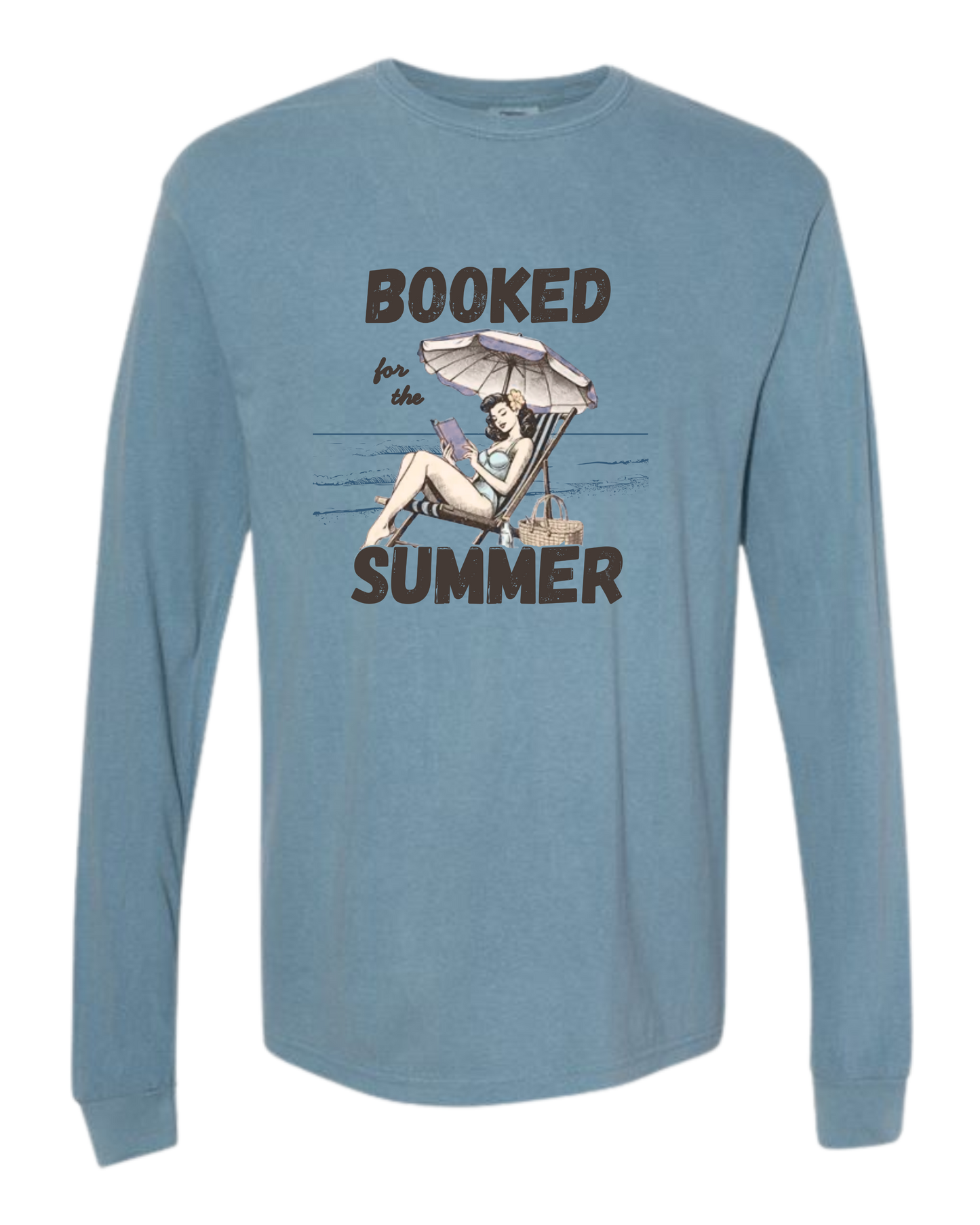 Booked for the Summer - Comfort Colors - Heavyweight Long Sleeve Tee - Blues & Greens