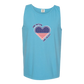 One Nation One Heart - Comfort Colors - Unisex Tank - Neutral Colors & Blues
