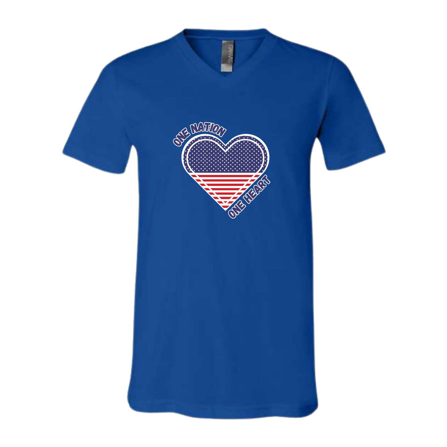 One Nation One Heart - Bella+Canvas - Unisex V-Neck - Assorted Colors
