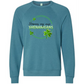 Hormones May Cause Shenanigans - Sponge Fleece Raglan Sweatshirt - Blues, Greens, Purple, and Black
