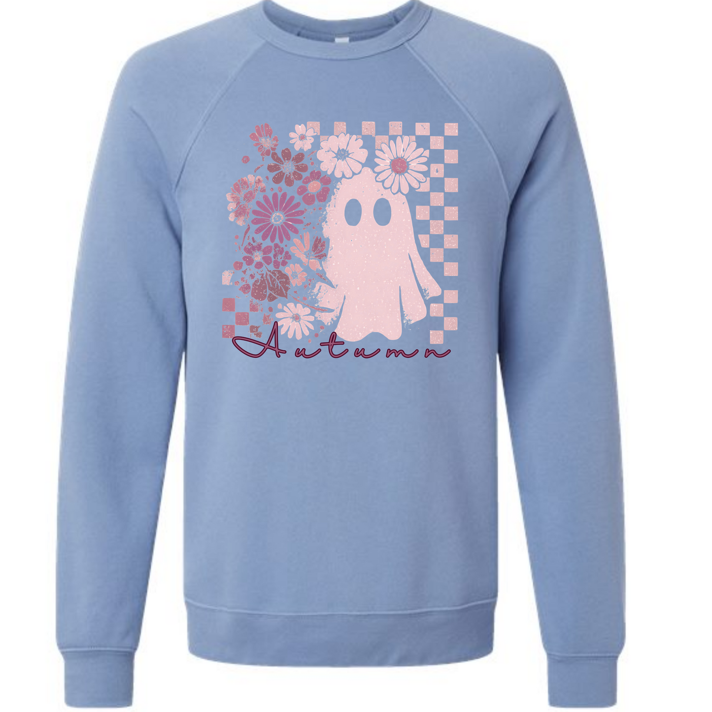 Autumn Ghost - Sponge Fleece Raglan Sweatshirt - Blues, Purples