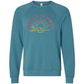 Sunsets & No Regrets - Sponge Fleece Raglan Sweatshirt - Blues, Greens, Purple, and Black