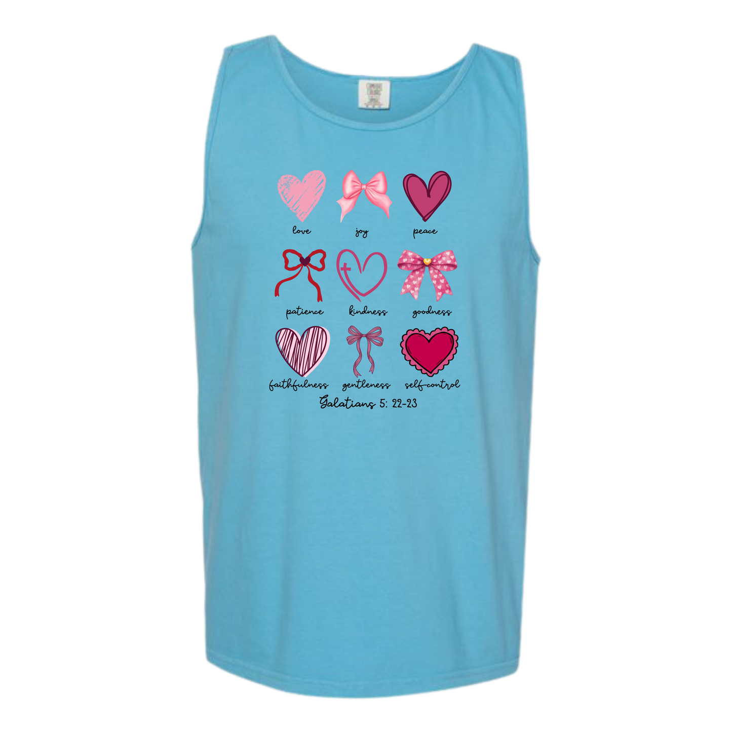 Galatians 5 - Valentines - Comfort Colors - Unisex Tank - Neutral Colors & Blues