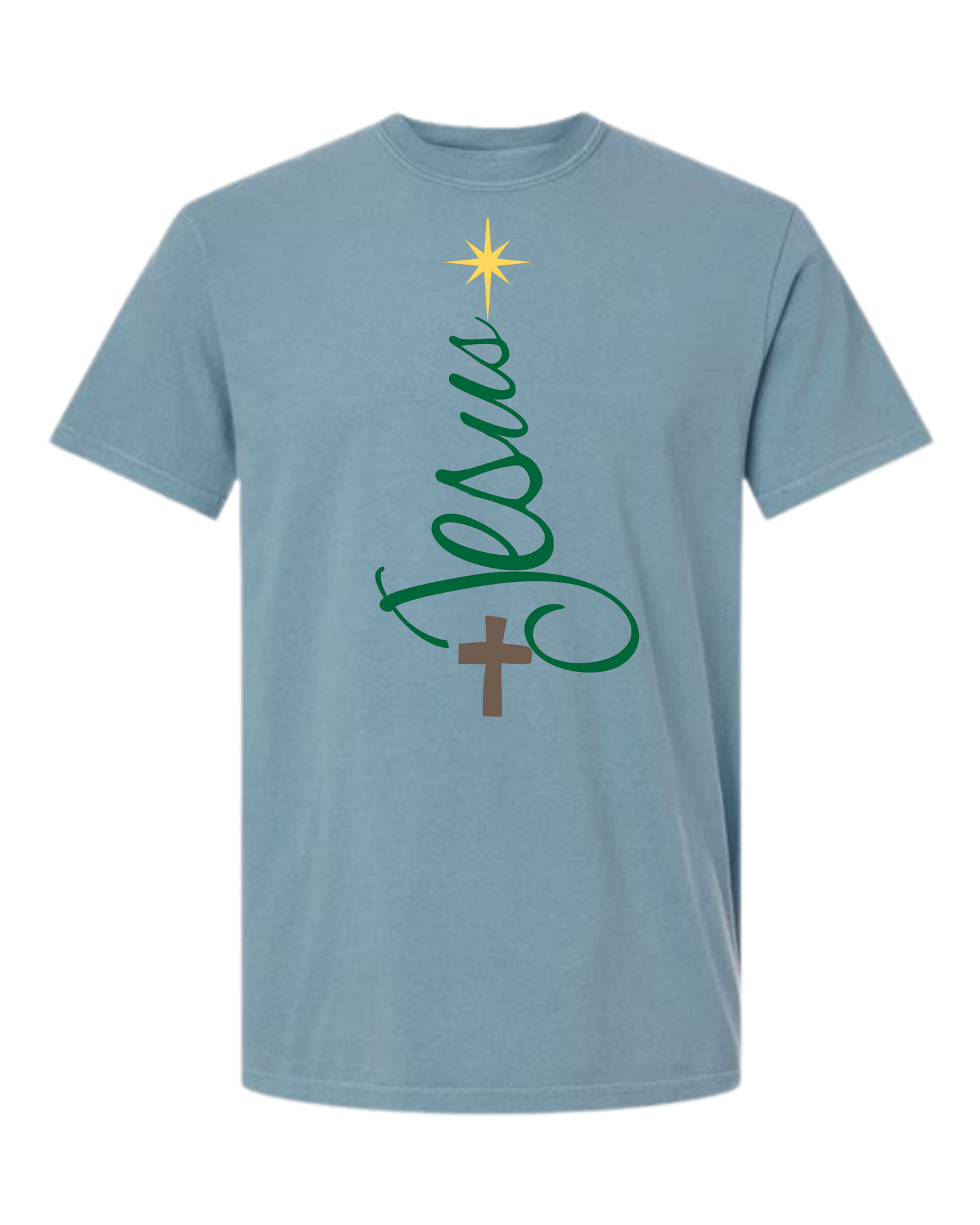 Jesus Tree - Comfort Colors - Heavyweight Unisex Tee - Blues
