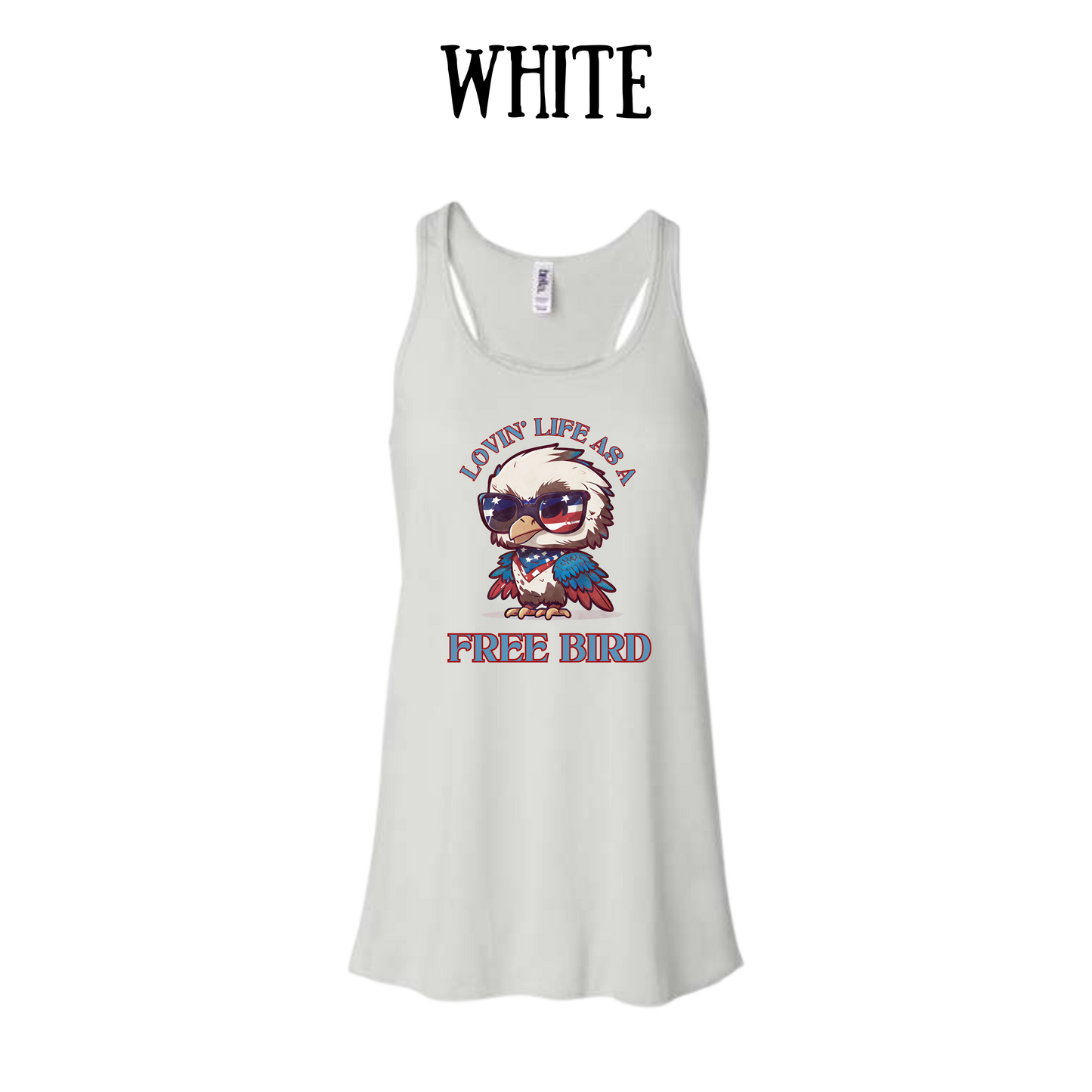 PP - Lovin' Life As A Free Bird - Women's Flowy Racerback Tank