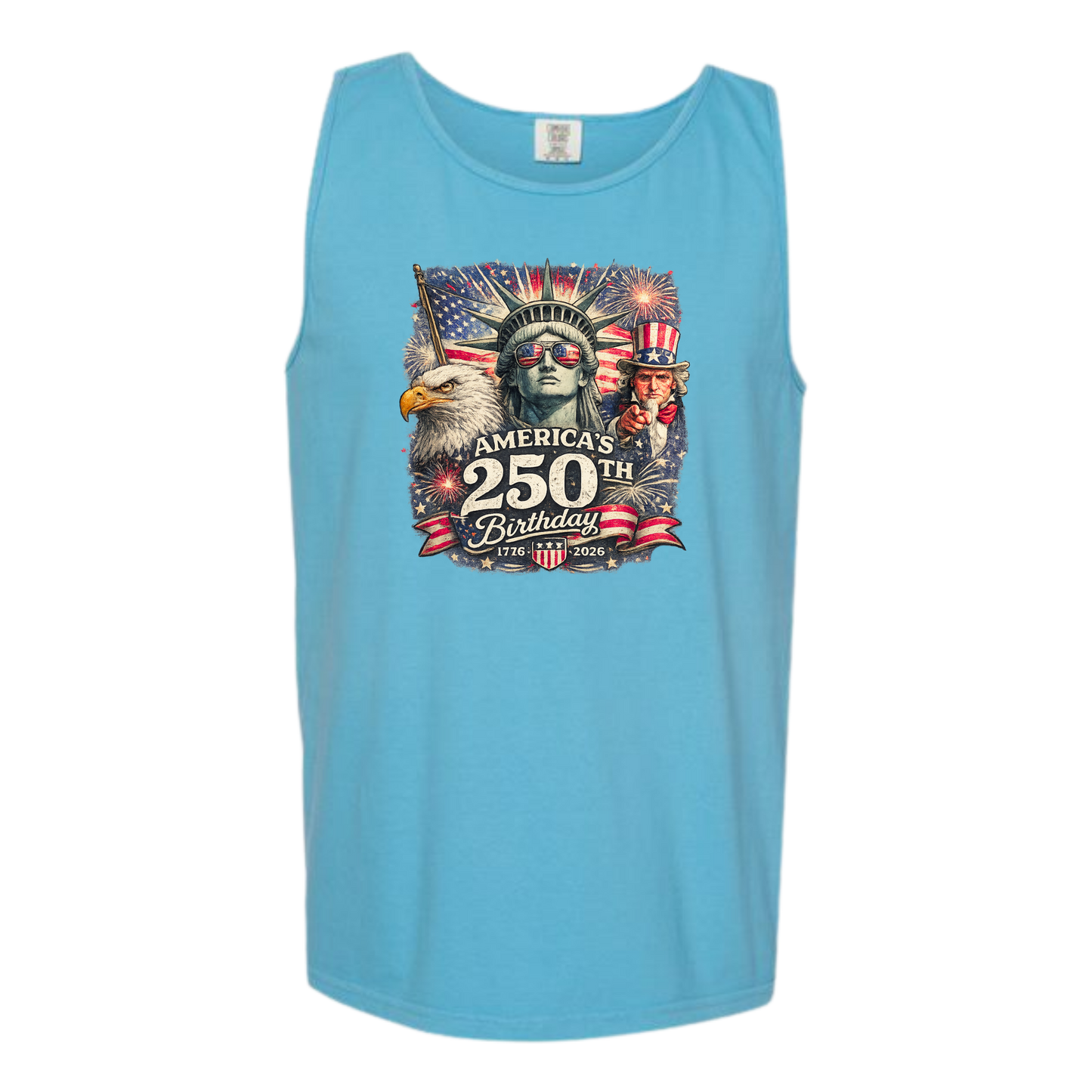America's 250th Birthday - Comfort Colors - Unisex Tank - Neutral Colors & Blues