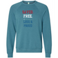 Saved. Free. Loud & Proud - Sponge Fleece Raglan Sweatshirt - Blues, Greens, Purple, and Black