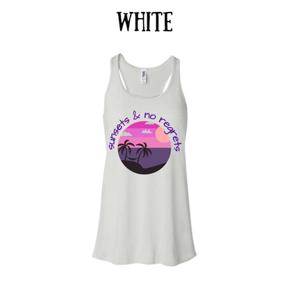 VP - Sunsets & No Regrets - Women's Flowy Racerback Tank