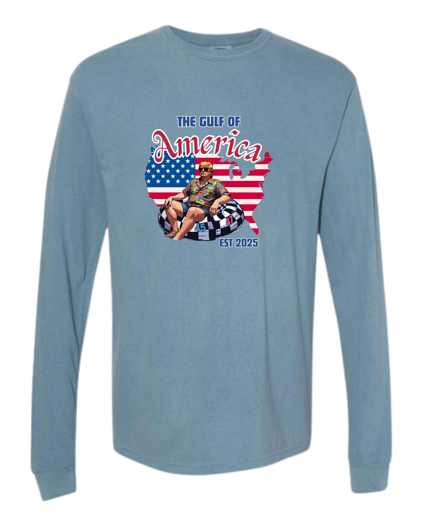The Gulf of America - Comfort Colors - Heavyweight Long Sleeve Tee - Blues & Greens