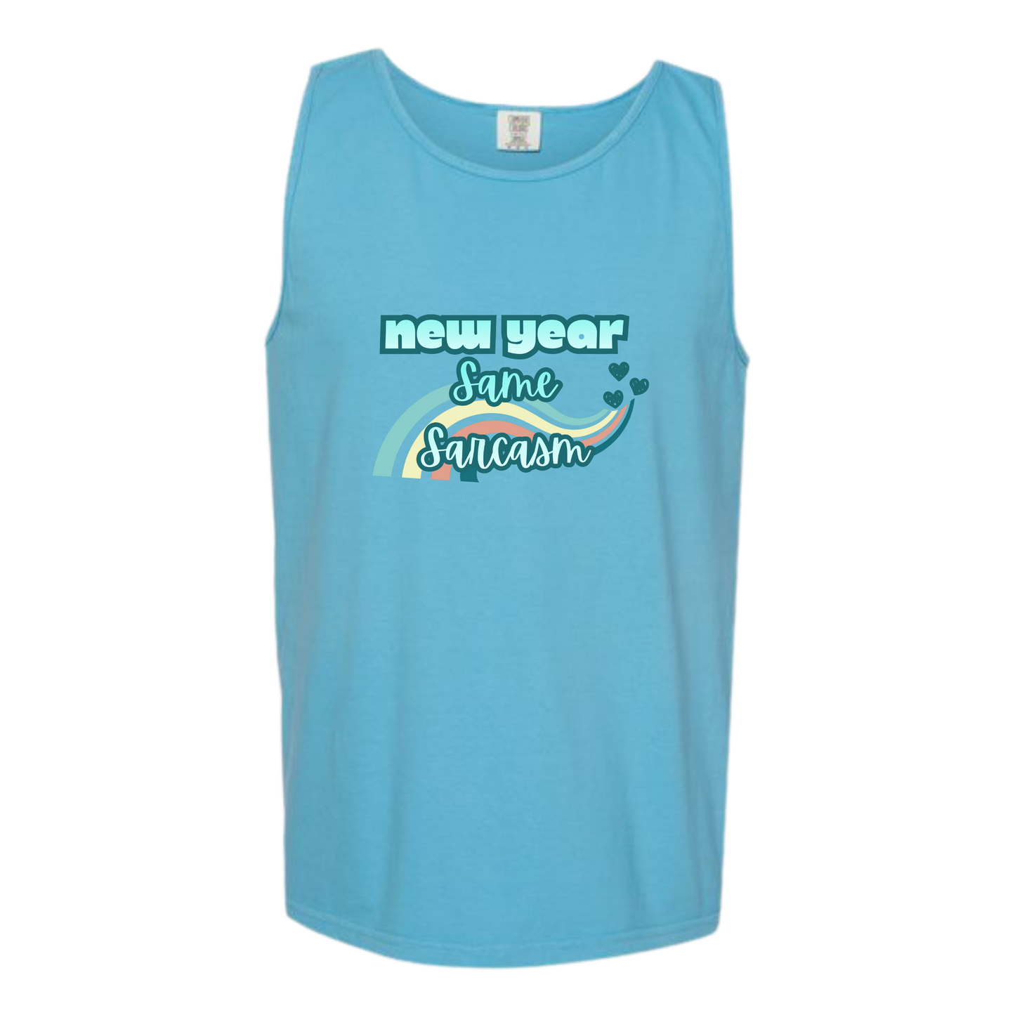 New Year Same Sarcasm - Comfort Colors - Unisex Tank - Neutral Colors & Blues