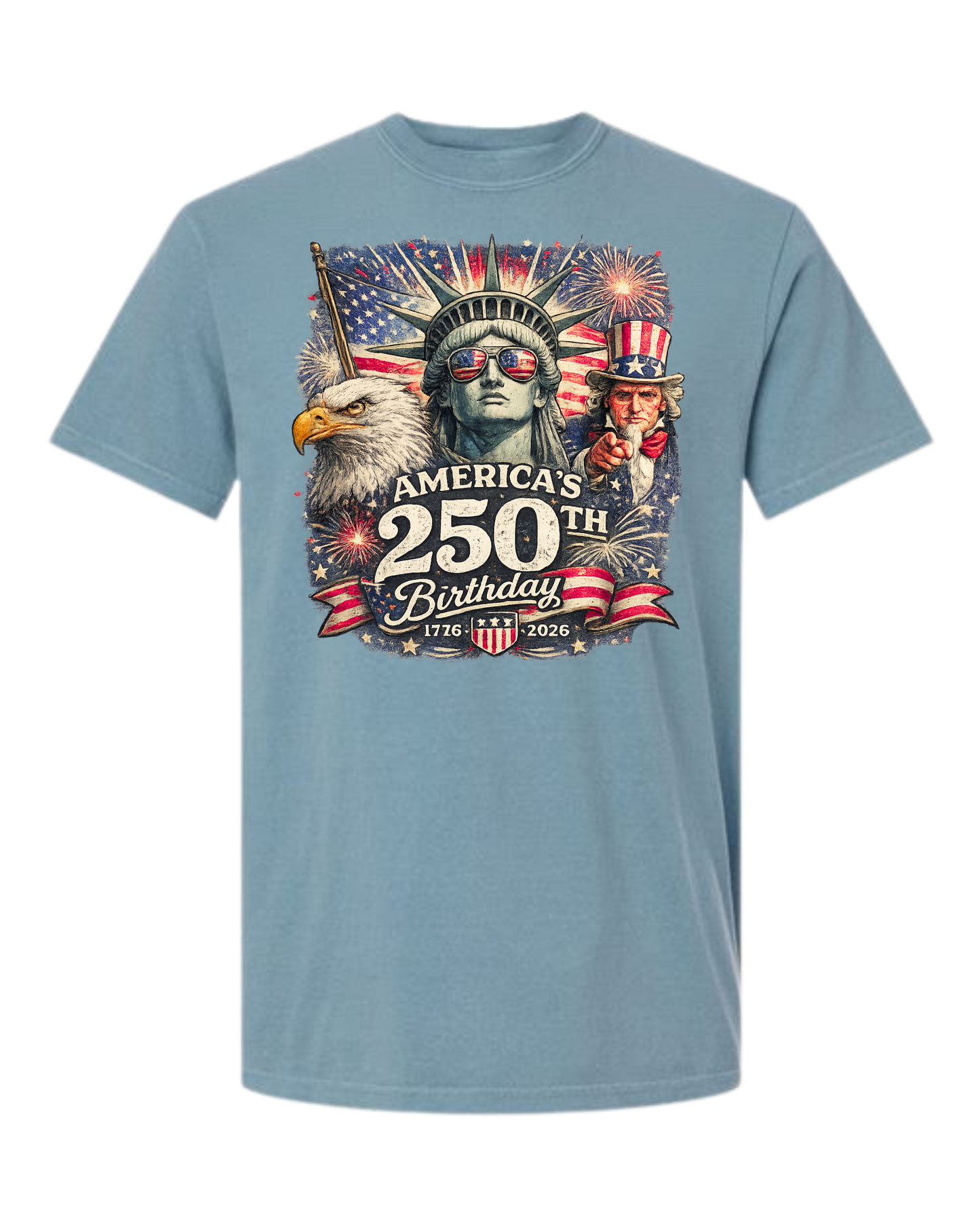 America's 250th Birthday - Comfort Colors - Heavyweight Unisex Tee - Blues